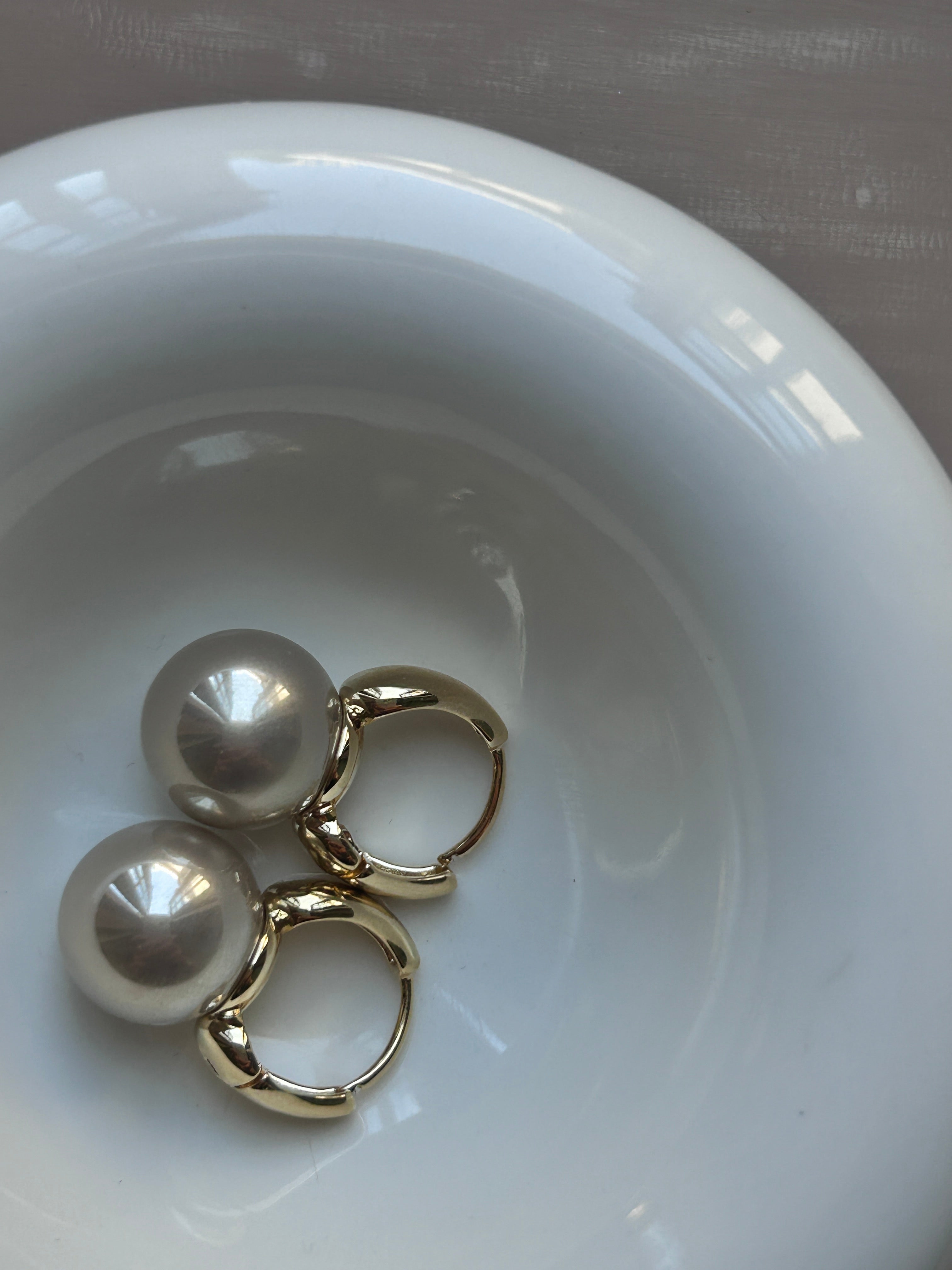 Champagne Gold Color Pearl Earrings